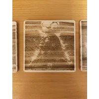 Football Legends Laser Engraved Wooden Coasters (Pack of 3) Set 1