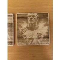 Football Legends Laser Engraved Wooden Coasters (Pack of 3) Set 1
