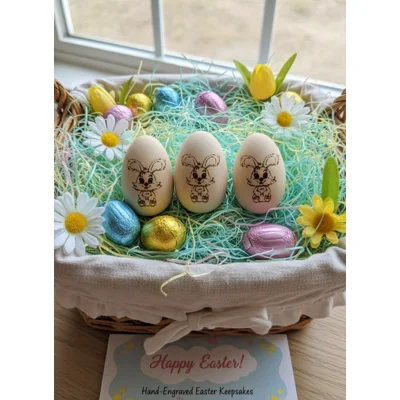 Laser Engraved Bunny Egg Set – Mini 1