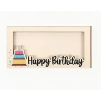 Wooden "Happy Birthday" Money & Keepsake Holder