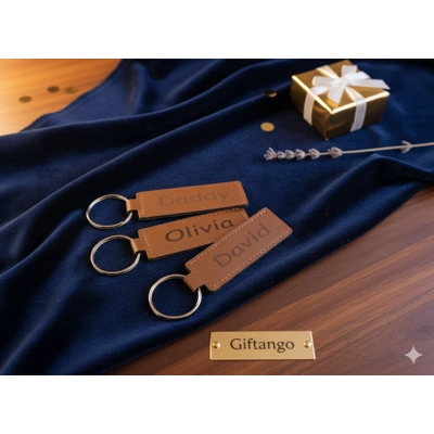 Faux Leather Keyring - Personalised