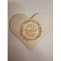 Wooden Engraved Mother’s Day Heart Coaster