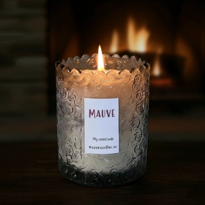 Scented Candle in Smoke Grey Spiral Jar