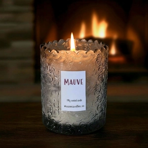 Scented Candle in Smoke Grey Spiral Jar