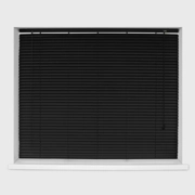 VENETIAN X LARGE BLACK ALUMINIUM METAL 25MM SLATS BLINDS