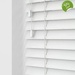 FAUX LARGE WOODEN WHITE VENETIAN 50MM BLINDS