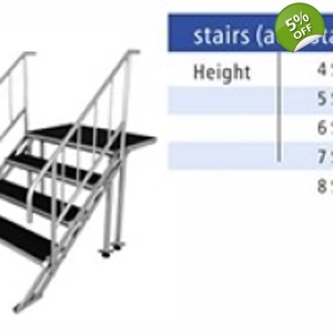 SS- סט מדרגות 5 שלבים כולל מעקה מאלומיניום
