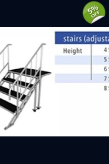 SS- סט מדרגות 5 שלבים כולל מעקה מאלומיניום
