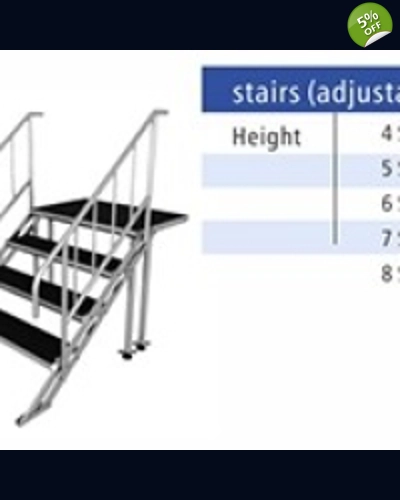 SS- סט מדרגות 5 שלבים כולל מעקה מאלומיניום