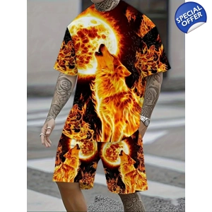 Mens Wolf Shirt & Shorts Mens Wolf Shirt & Shorts