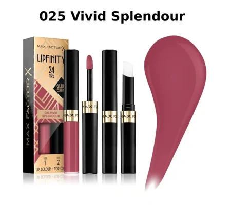 Max Factor 24Hrs Lipfinity Lip Colour & Top Coat Duo - 025 Vivid Splendour