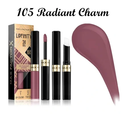 Max Factor 24Hrs Lipfinity Lip Colour & Top Coat Duo - 105 Radiant Charm