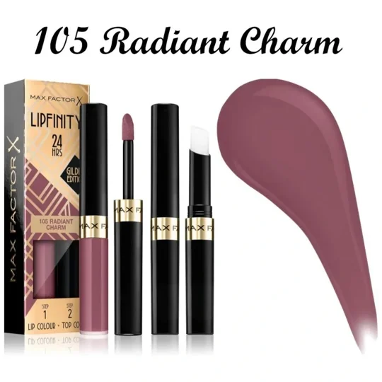 Max Factor 24Hrs Lipfinity Lip Colour & Top Coat Duo - 105 Radiant Charm