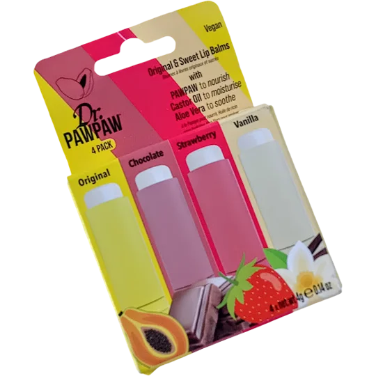 Dr PAWPAW 4 Pack Original & Sweet Lip Balms