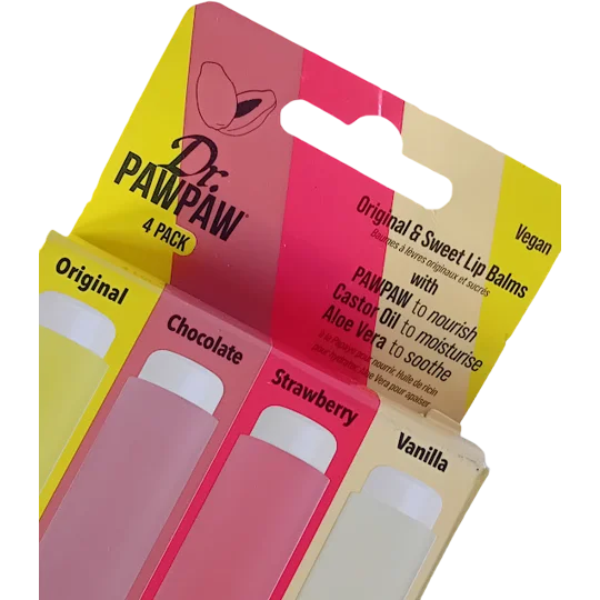 Dr PAWPAW 4 Pack Original & Sweet Lip Balms