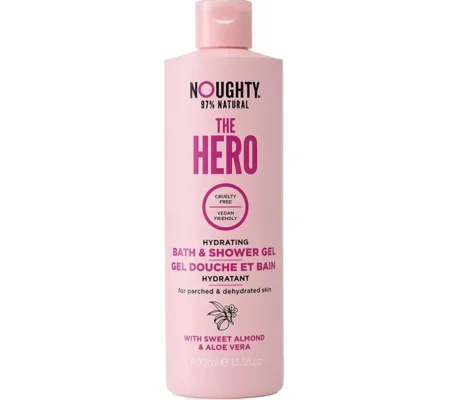 Noughty The Hero Hydrating Bath & Shower Gel - Sweet Almond & Aloe Vera 400ml