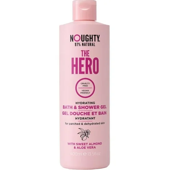 Noughty The Hero Hydrating Bath & Shower Gel - Sweet Almond & Aloe Vera 400ml