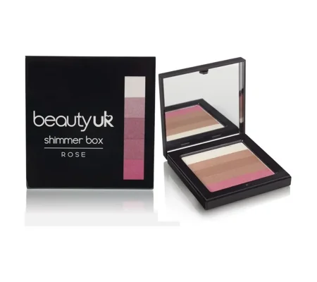 Beauty UK Shimmer Blush & Bronzing Box Compact - Rose