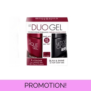 Boxed Set of 2: Bourjois La Laque Gel Nail Polish - Duo Cherry D'Amour & Le Top Coat