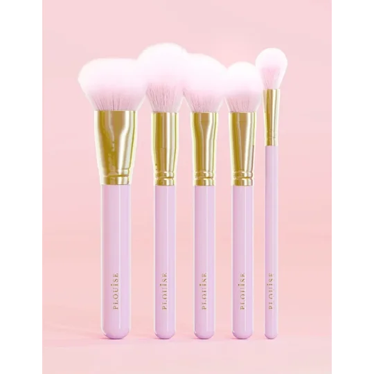 P Louise Precision Puffs 5pc Pink Brush Set