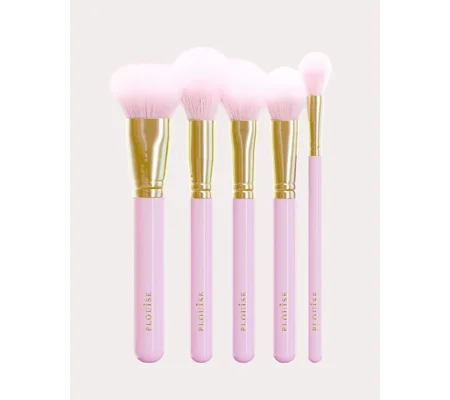 P Louise Precision Puffs 5pc Pink Brush Set