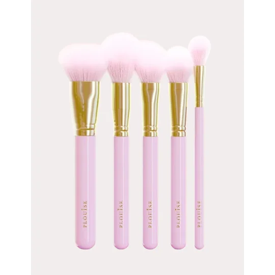 P Louise Precision Puffs 5pc Pink Brush Set