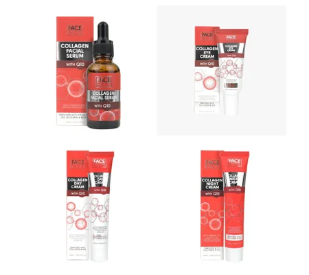 Face Facts Collagen Q10 Skincare Set: Facial Serum, Eye, Day & Night Cream