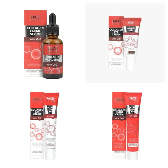 Face Facts Collagen Q10 Skincare Set: Facial Serum, Eye, Day & Night Cream