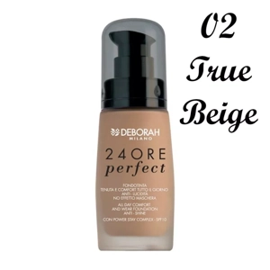Deborah Milano 24ORE Perfect Long Lasting Foundation 30ml - 02 True Beige