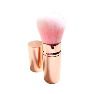 Gold Case Retractable Kabuki Brush in Pink - Handbag Size