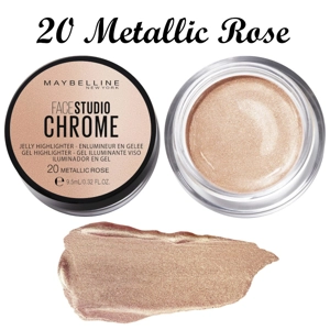 Maybelline Face Studio Chrome Jelly Highlighter 9.5ml - Shade 20 Metallic Rose