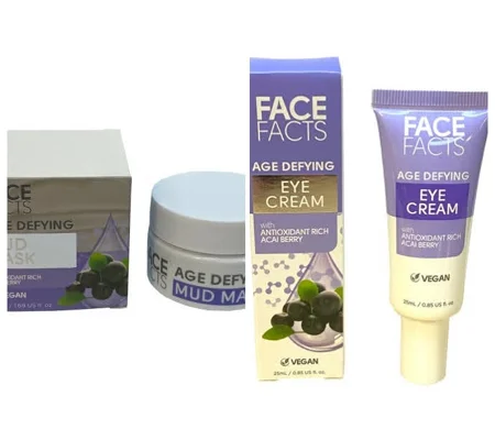 Face Facts Skincare Bundle -Anti-Aging Mud Mask 50ml & Eye Cream 25ml