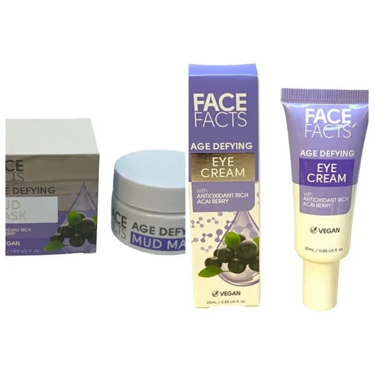 Face Facts Skincare Bundle -Anti-Aging Mud Mask 50ml & Eye Cream 25ml