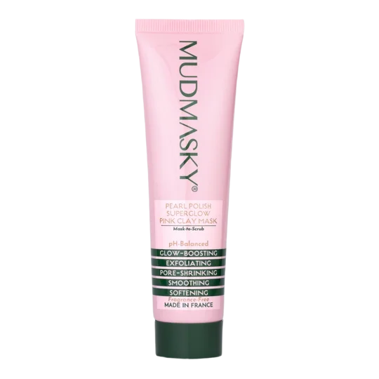 Mudmasky Pearl Polish Super Glow Pink Clay Mask Exfoliating Scrub 60ml