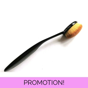 Dense Flat Top Long Slim Handled Oval Foundation Brush