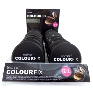 Technic Colour Fix Powder & Cream Foundation Compact 2 in 1 - Various Shades