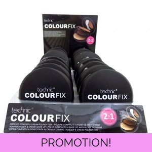 Technic Colour Fix Powder & Cream Foundation Compact 2 in 1 - Various Shades