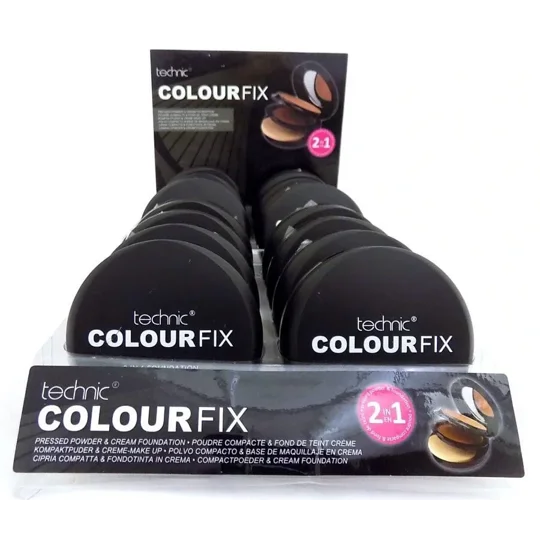 Technic Colour Fix Powder & Cream Foundation Compact 2 in 1 - Various Shades