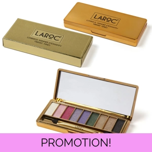 LaRoc Gold Case Luminous Shimmer Eyeshadow Palette - Vibrant Tones