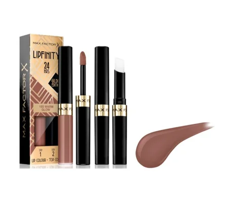 Max Factor 24Hrs Lipfinity Lip Colour & Top Coat Duo -185 Warm Glow