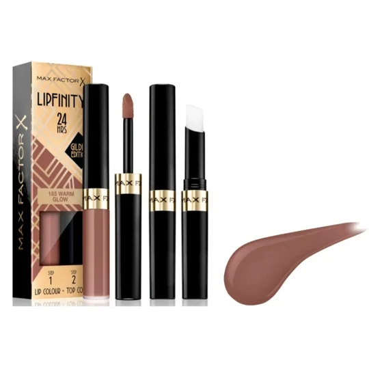 Max Factor 24Hrs Lipfinity Lip Colour & Top Coat Duo -185 Warm Glow