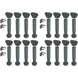 Adjustable Height 150 to 180 mm Plastic Cabinet Cupboard Plinth Foot Legs + Clips Kitchen Bathroom