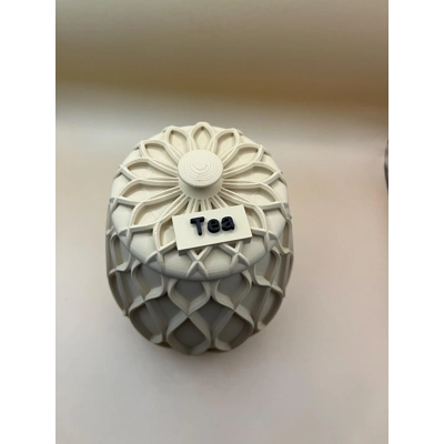 Tea Storage Plastic Jar, Tea Bag Organizer, Holder Container Desert Sand