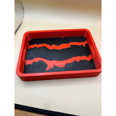 Designer Mini Small Tray Plastic Red Garden Table Food Cuttery Cups More Colours