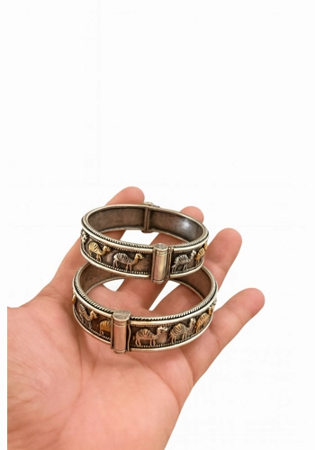 Desert Caravan Camel Oxidised Bangles (Set of 2)