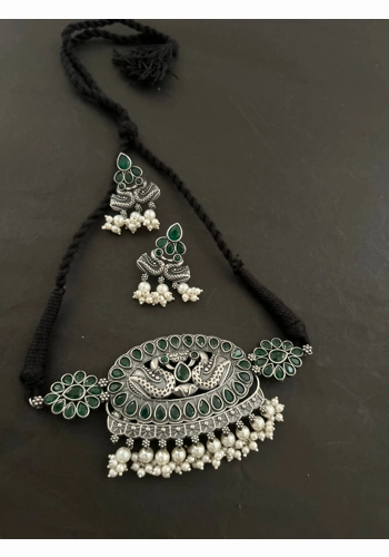 Emerald Peacock Grace Necklace Set