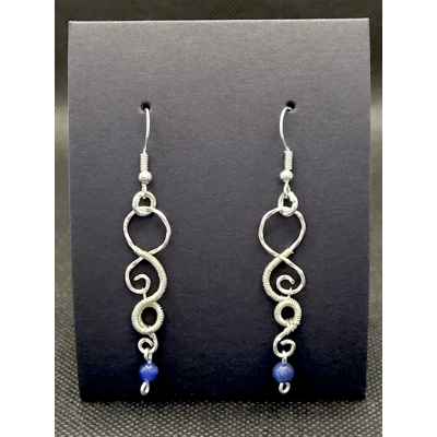 Swirls and Sodalite Dangly Earrings
