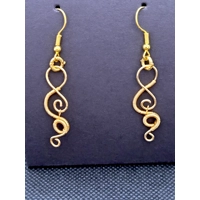 Golden Swirl Dangly Earrings