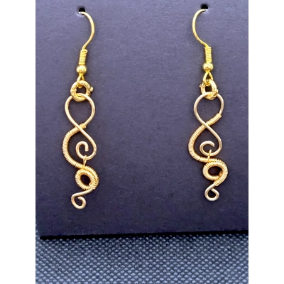 Golden Swirl Dangly Earrings