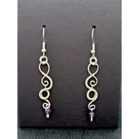 Siver and Amethyst Dangly Earrings